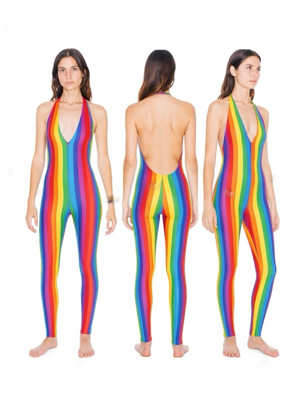 American Apparel Vintage Jumpsuit Catsuit Rainbow Festival Pride Rave Small S
